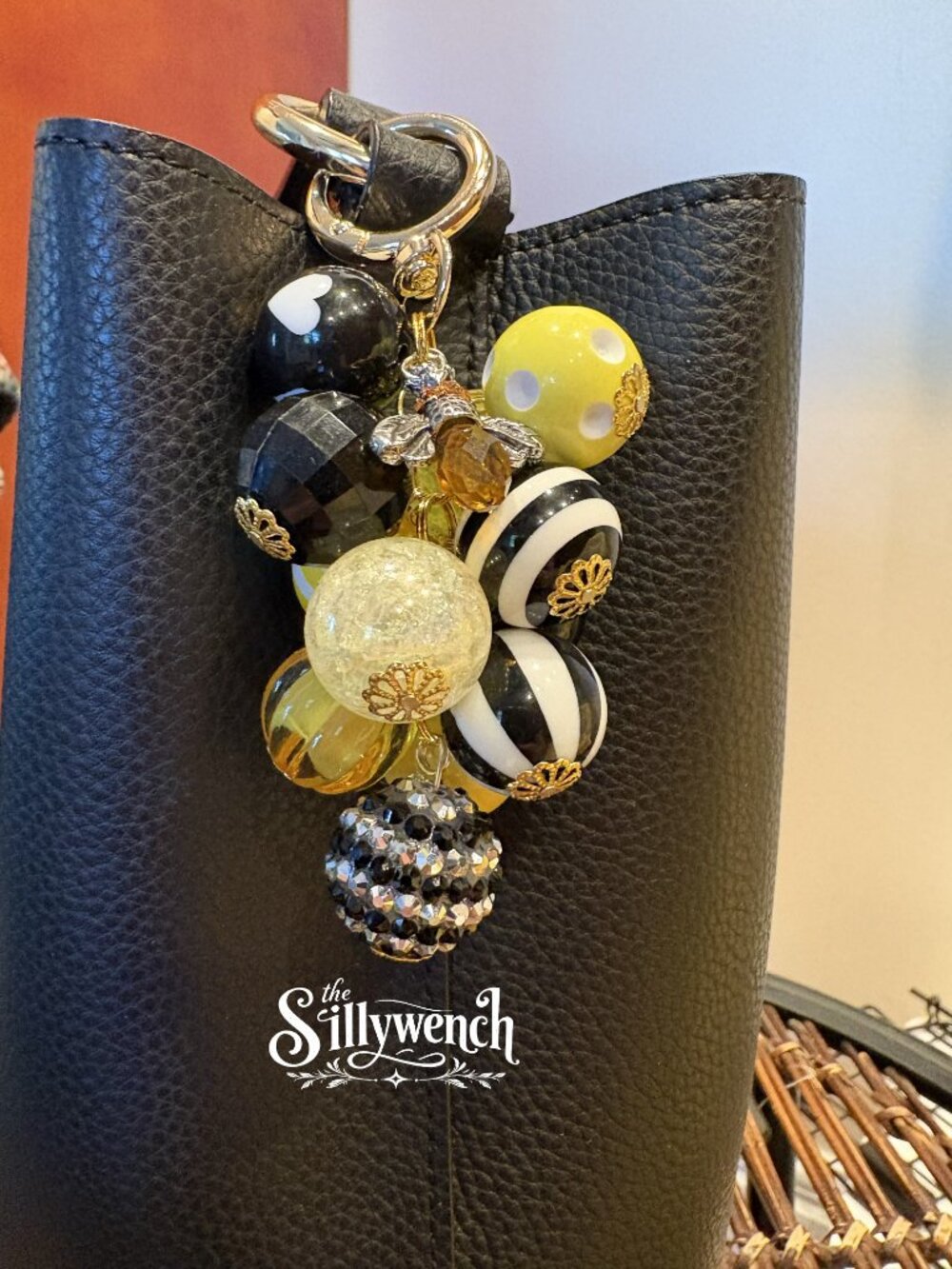 Bumble Bliss Purse/Bag Charm, gold-toned